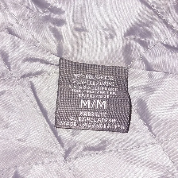 Light Grey Wool Collared Pea Coat - Picture 11 of 12